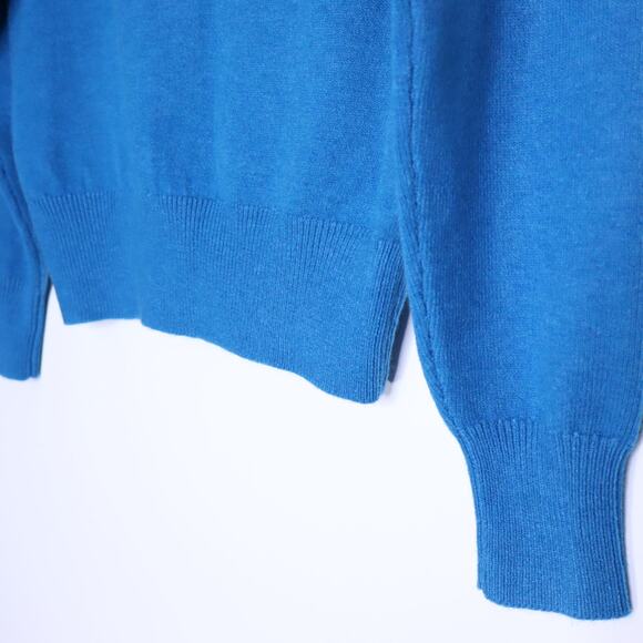 KATE SPADE NWT Bow Embellished V Neck Sweater Bright Cerulean Women's S - Picture 4 of 9